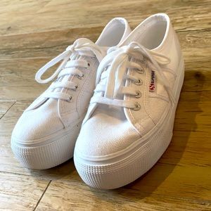 Superga size 36 or size 6 EUC worn one time to dinner . Like new.